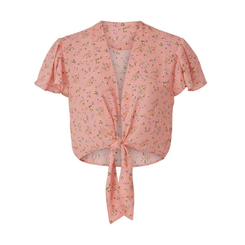 COLOR ME COURTNEY Ellie Floral Crop‎ Top Lightweight Women's SIZE 4